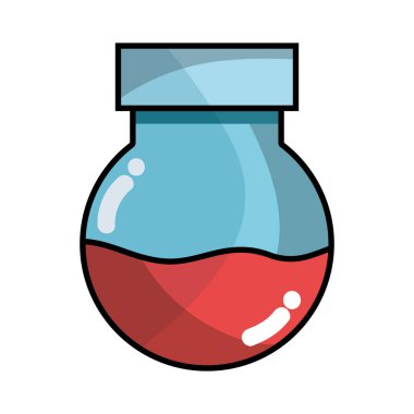 Erlenmeyer şişesi bilimsel deney laboratuarı vektör çizim için