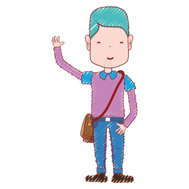 adam rahat kıyafetler ve saç modeli vektör çizim