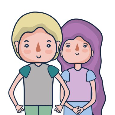 Güzellik çift ile birlikte saç modeli tasarım illüstrasyon vektör