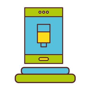 pil gücü düşük vektör çizim ile Smartphone