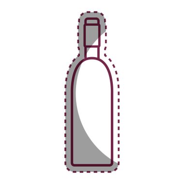 etiket şarap şişe cam içecek, vektör çizim tasarım ile