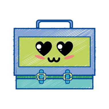 Kawaii şirin ihale bavul tasarlamak vektör