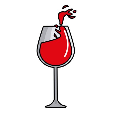 bardak şarap lezzetli içki içecek, vektör çizim