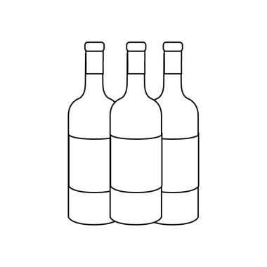 satırı lezzetli şarap şişeleri içecek simgesi, vektör çizim tasarım
