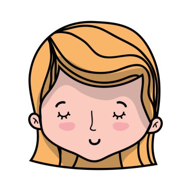 sevimli kadın baş saç modeli tasarımı ile illüstrasyon vektör