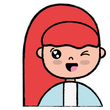 Güzellik kadını bluz ve saç modeli tasarım vektör çizim ile