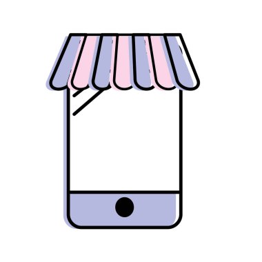 teknoloji akıllı telefon satın almak ve satmak ürünler online vektör çizim