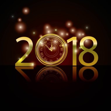 Mutlu yeni yıl ve kutlama tema vektör çizim saatinde