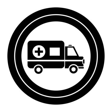 etiket ambulans acil bakım yaşam kontur, illüstrasyon vektör