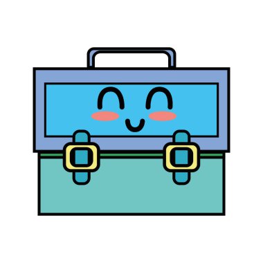 Kawaii şirin mutlu bavul tasarlamak vektör