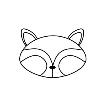 satır rakun baş vahşi sevimli hayvan vektör çizim