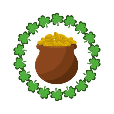 saksı ve yonca, vektör çizim tasarım içinde birçok paralar