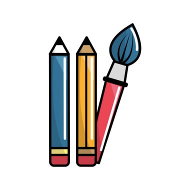 kalemler ve sanat boya fırçası Aracı, vektör çizim