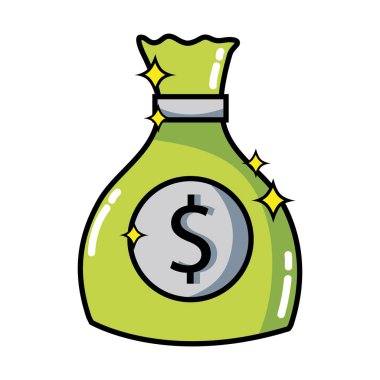 para çantasını nakit para simge vektör çizim ile