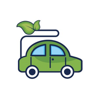 ecologycal araba ile çevre bakım vektör çizim için çıkar
