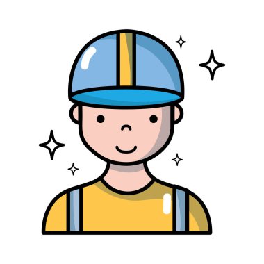 profesyonel adam işçi kap ve giysi vektör çizim ile