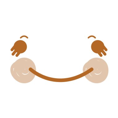 yanaklar ve gözleri, vektör çizim tasarım Kawaii komik surat