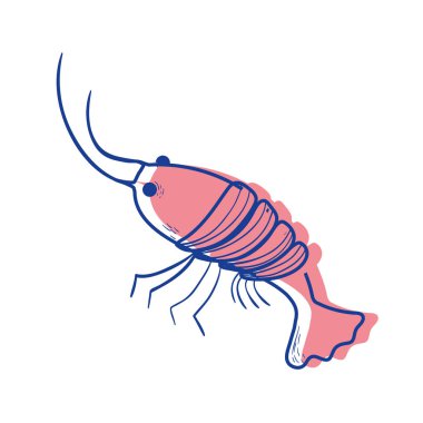 deniz ürünleri ıstakoz yemek doğal maddeler vektör çizim ile