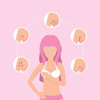 kadın sağlık meme kanseri destek vektör çizim