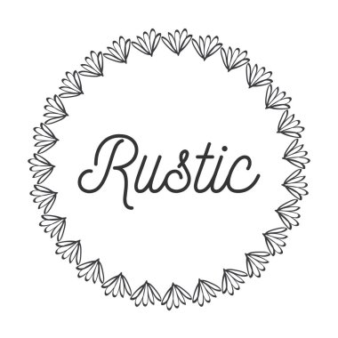 gri rustik amblemi dalları kutsal kişilerin resmi, vektör illustraction tasarımı