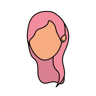 sosyal avatar kadın saç modeli tasarım vektör çizim ile