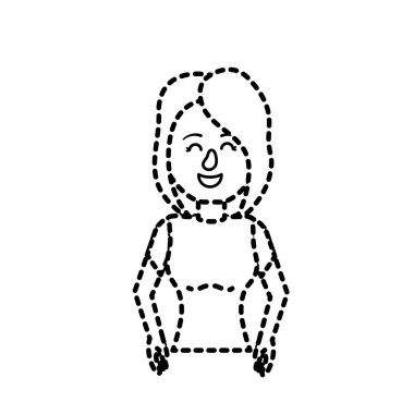 noktalı şekil güzellik kadın saç tasarım ve bluz vektör çizim ile