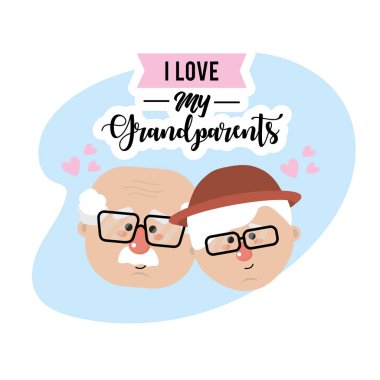 güzel dedesi kafa kutlama ile illüstrasyon vektör