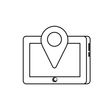satır tablet teknoloji konumu harita sembol vektör çizim ile