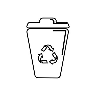 Şekil yeniden ile çöp kutusu, azaltmak ve sembol geri dönüşüm, illüstrasyon tasarım vektör