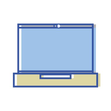 dizüstü bilgisayar elektronik teknolojisi bilgi bağlantı vektör çizim için