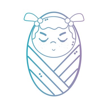 satır şirin bebek kız battaniye ve saç şekli vektör çizim ile