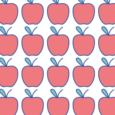 lezzetli elma meyve witn vitamin ve beslenme arka plan vektör çizim