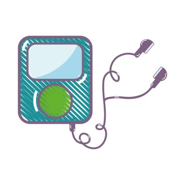 müzik, vektör çizim dinlemek için kulaklık ile mp3 çalar