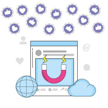 bulut medya bilgi vektör çizim ile global web sitesi