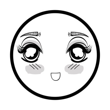 sembol anime ihale kadın yüzü, vektör çizim şaşırttı