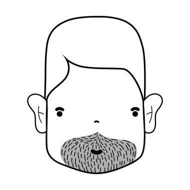 çizgi adam yüz saç ve sakal vektör çizim ile