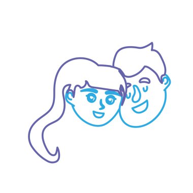 satır mutlu çift yüz saç modeli tasarım vektör çizim ile