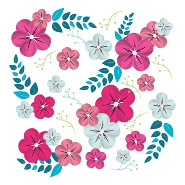 güzel doğal çiçek dekorasyon tasarım, vektör çizim