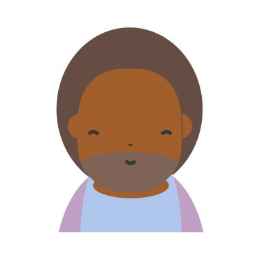 sevimli adam sakal ve saç modeli avatar kawaii vektör çizim