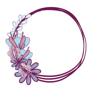 Çiçek dalları dekorasyon, vektör görüntü illüstrasyon