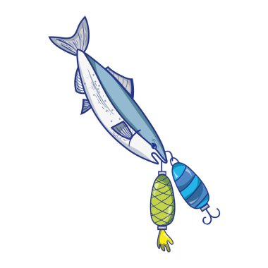 spinner nesne vektör çizim yakalamak için bitting balık