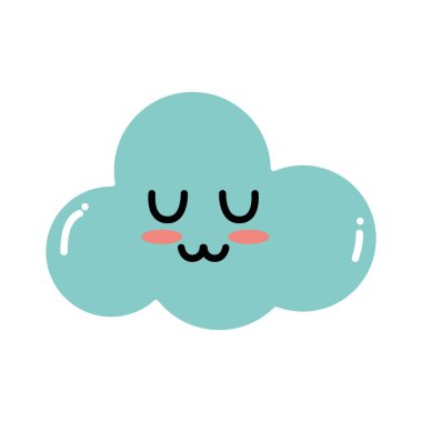 Kawaii şirin ihale bulut hava vektör çizim