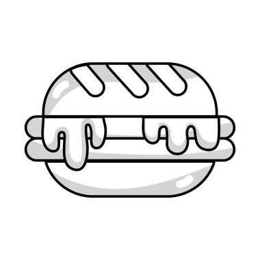 satır lezzetli hamburger sağlıksız fast food vektör çizim