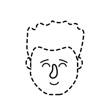 Şekil avatar adam kafa saç modeli tasarım vektör çizim ile noktalı