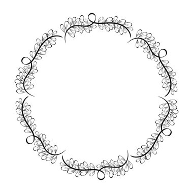 rustik yuvarlak dalları tasarım, görüntü illüstrasyon vektör bitki