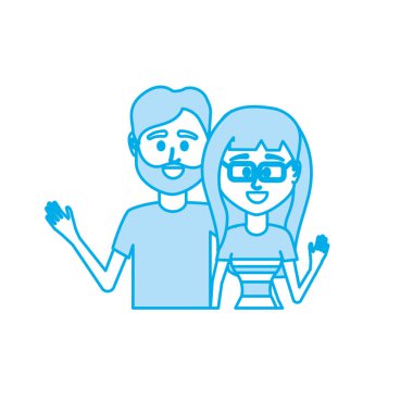 siluet çift ile birlikte rahat kıyafetler illüstrasyon tasarım vektör