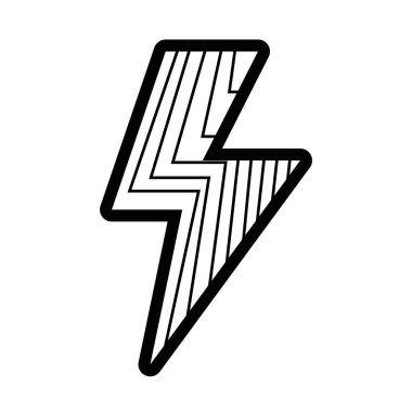 kontur enerji tehlike işareti elektrik uyarı vektör çizim için