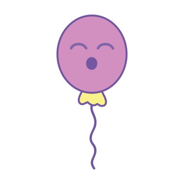 satır kawaii şirin komik balon tasarlamak vektör
