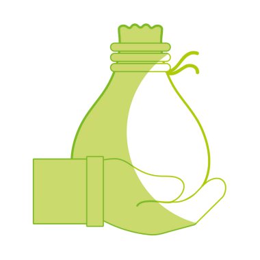 siluet bez torba el vektör çizim tasarım şeyler kaydetmek için