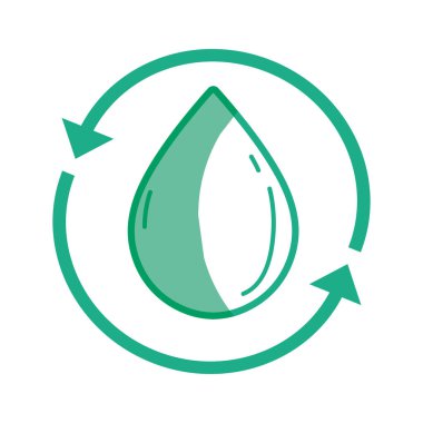 vektör çizim etrafında oklarla siluet su damlası